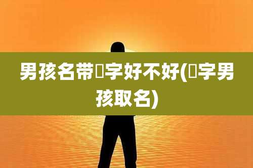 男孩名带曌字好不好(蔁字男孩取名)