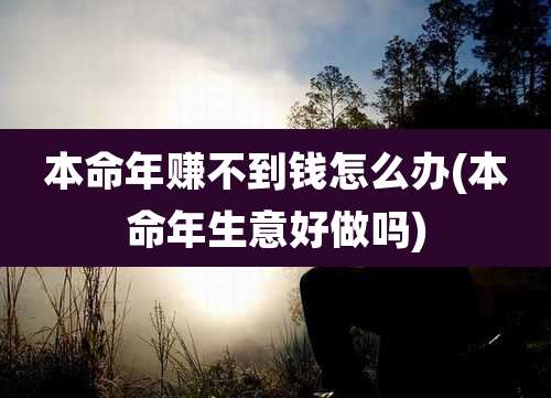 本命年赚不到钱怎么办(本命年生意好做吗)