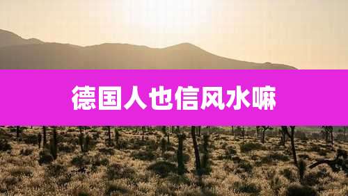 德国人也信风水嘛