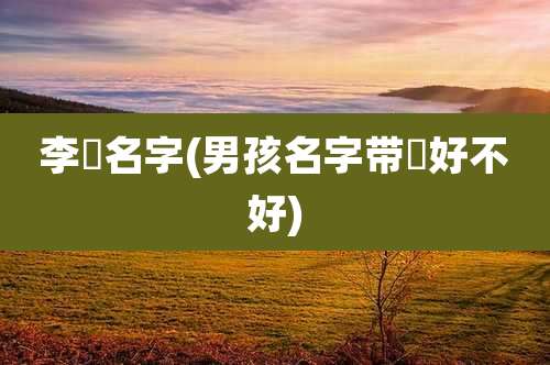 李燊名字(男孩名字带燊好不好)