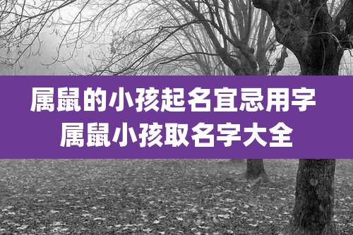 属鼠的小孩起名宜忌用字 属鼠小孩取名字大全