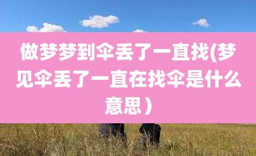 做梦梦到伞丢了一直找(梦见伞丢了一直在找伞是什么意思）