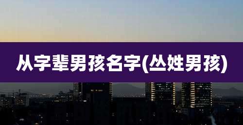 从字辈男孩名字(丛姓男孩)