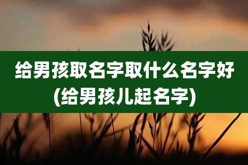 给男孩取名字取什么名字好(给男孩儿起名字)