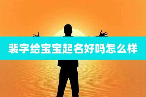 裴字给宝宝起名好吗怎么样