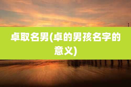 卓取名男(卓的男孩名字的意义)