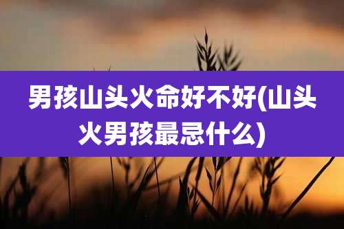 男孩山头火命好不好(山头火男孩最忌什么)