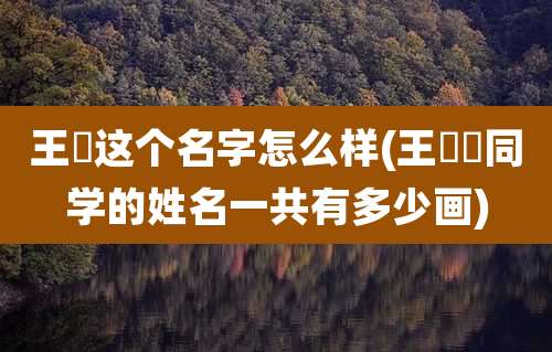 王喆这个名字怎么样(王喆喆同学的姓名一共有多少画)