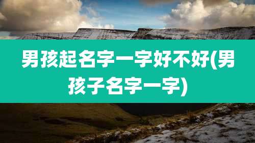 男孩起名字一字好不好(男孩子名字一字)