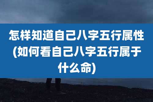 怎样知道自己八字五行属性(如何看自己八字五行属于什么命)