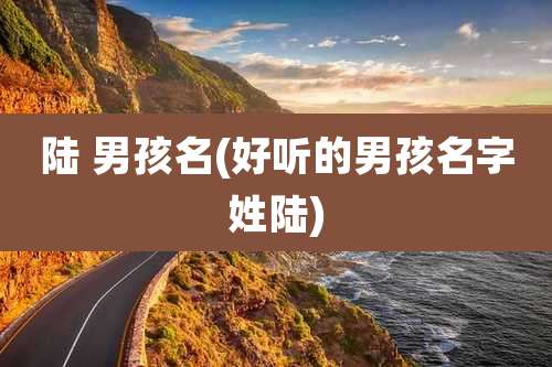 陆 男孩名(好听的男孩名字姓陆)