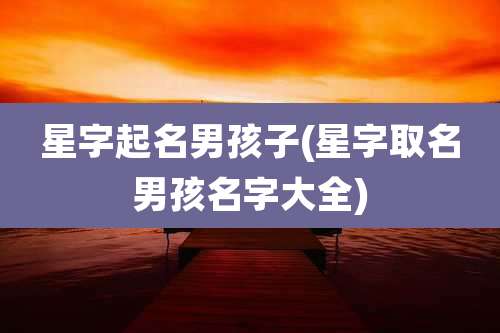 星字起名男孩子(星字取名男孩名字大全)