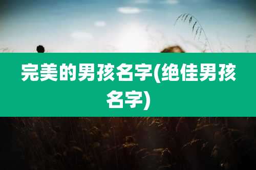 完美的男孩名字(绝佳男孩名字)