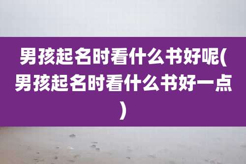 男孩起名时看什么书好呢(男孩起名时看什么书好一点)