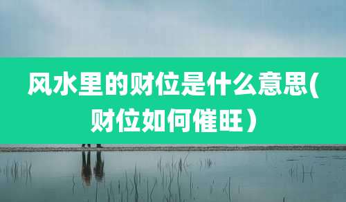 风水里的财位是什么意思(财位如何催旺)