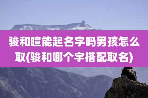 骏和暄能起名字吗男孩怎么取(骏和哪个字搭配取名)