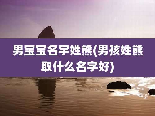 男宝宝名字姓熊(男孩姓熊取什么名字好)