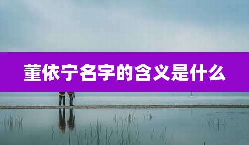 董依宁名字的含义是什么