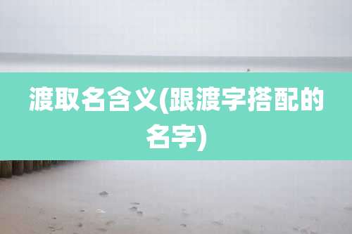 渡取名含义(跟渡字搭配的名字)