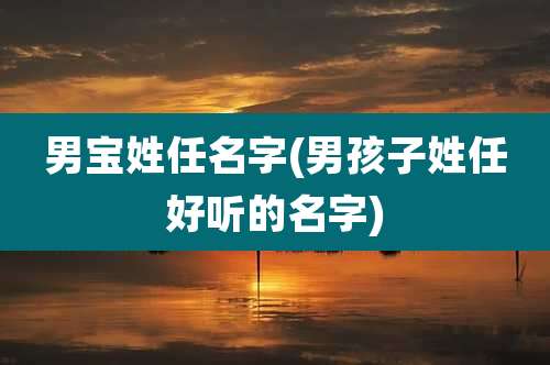 男宝姓任名字(男孩子姓任好听的名字)