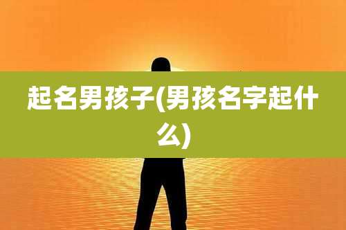 起名男孩子(男孩名字起什么)