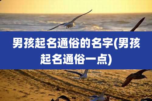 男孩起名通俗的名字(男孩起名通俗一点)