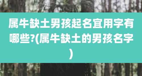 属牛缺土男孩起名宜用字有哪些?(属牛缺土的男孩名字)