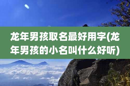 龙年男孩取名最好用字(龙年男孩的小名叫什么好听)