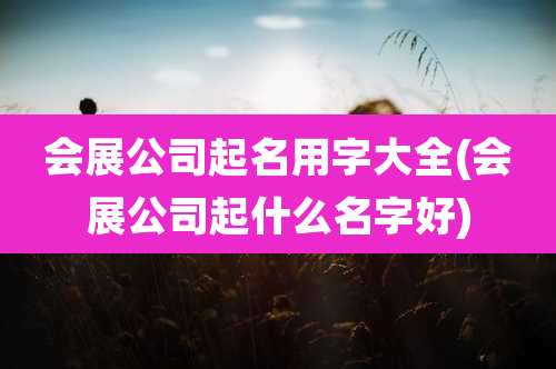 会展公司起名用字大全(会展公司起什么名字好)