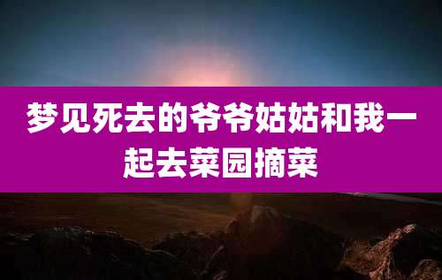 梦见死去的爷爷姑姑和我一起去菜园摘菜