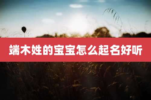 端木姓的宝宝怎么起名好听