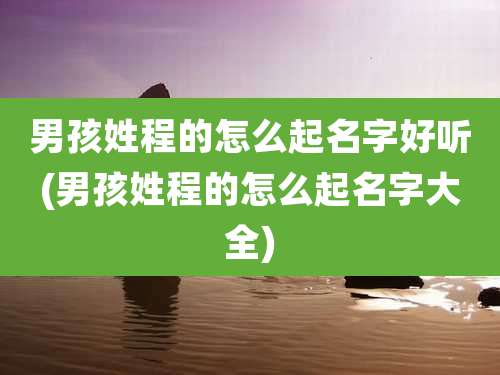 男孩姓程的怎么起名字好听(男孩姓程的怎么起名字大全)