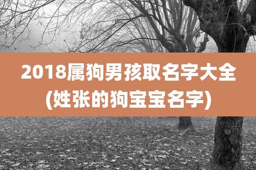 2018属狗男孩取名字大全(姓张的狗宝宝名字)