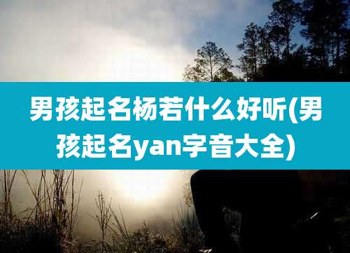 男孩起名杨若什么好听(男孩起名yan字音大全)