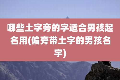 哪些土字旁的字适合男孩起名用(偏旁带土字的男孩名字)