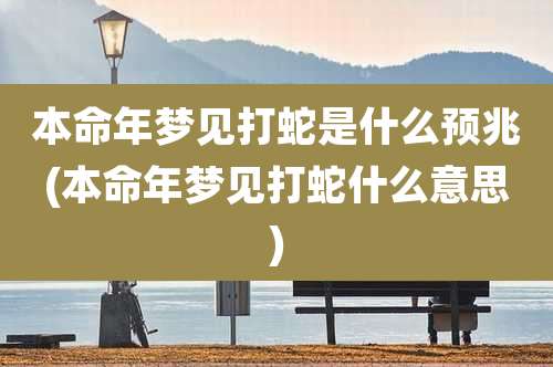 本命年梦见打蛇是什么预兆(本命年梦见打蛇什么意思)