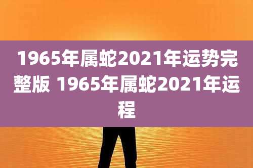 1965年属蛇2021年运势完整版 1965年属蛇2021年运程
