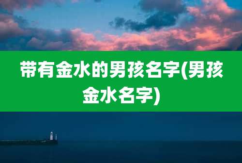 带有金水的男孩名字(男孩金水名字)