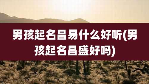 男孩起名昌易什么好听(男孩起名昌盛好吗)