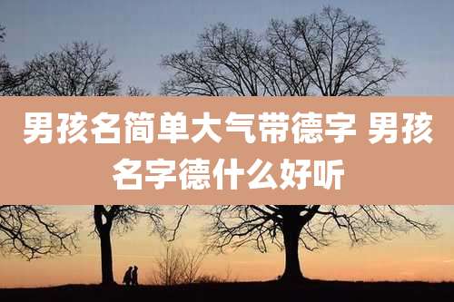 男孩名简单大气带德字 男孩名字德什么好听