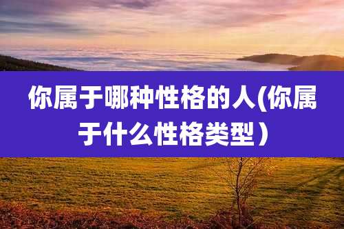 你属于哪种性格的人(你属于什么性格类型）