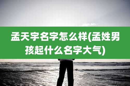 孟天宇名字怎么样(孟姓男孩起什么名字大气)