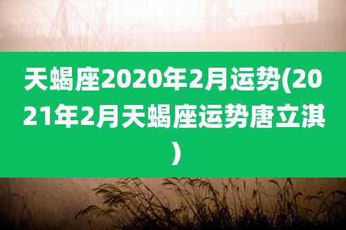 天蝎座2020年2月运势(2021年2月天蝎座运势唐立淇)