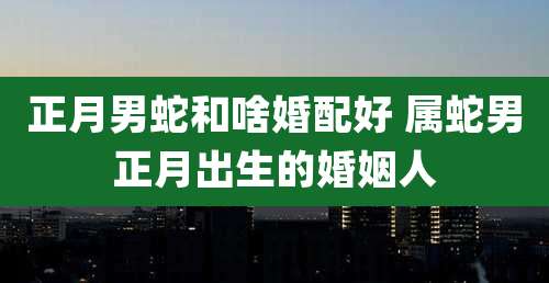 正月男蛇和啥婚配好 属蛇男正月出生的婚姻人