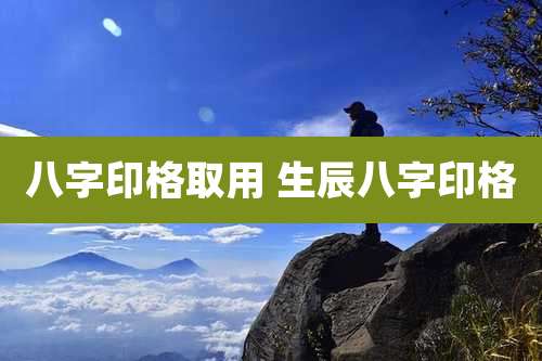 八字印格取用 生辰八字印格