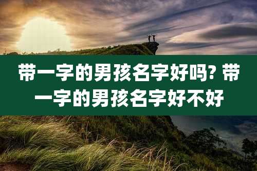 带一字的男孩名字好吗? 带一字的男孩名字好不好