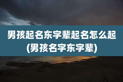男孩起名东字辈起名怎么起(男孩名字东字辈)