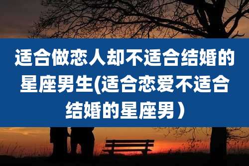 适合做恋人却不适合结婚的星座男生(适合恋爱不适合结婚的星座男）