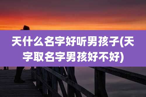 天什么名字好听男孩子(天字取名字男孩好不好)
