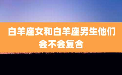 白羊座女和白羊座男生他们会不会复合